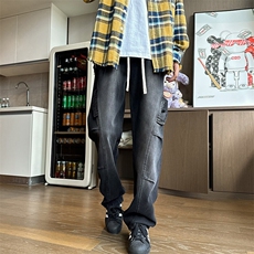 松紧腰直筒牛仔裤B342-W5000-P48控78，男装牛仔裤，电商B342