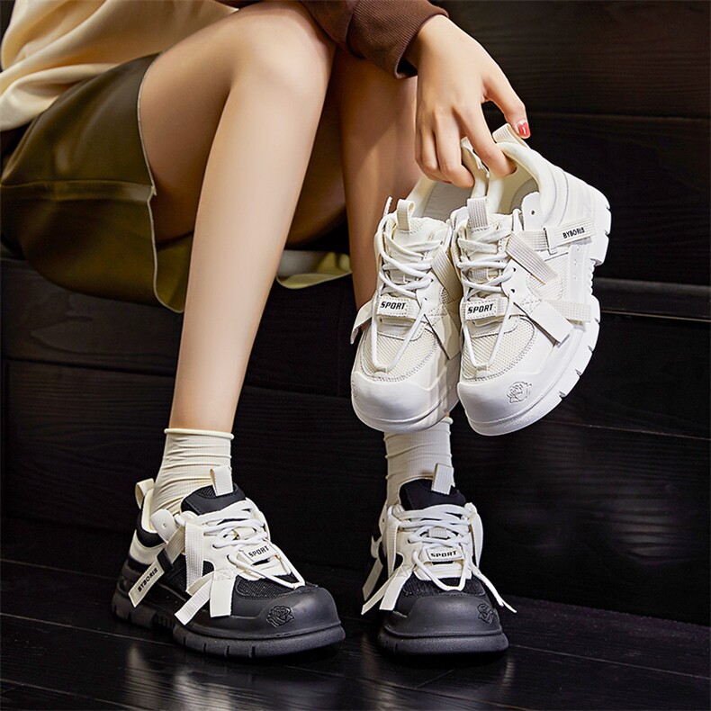 真皮老爹鞋女2023秋季新款厚底增高休闲运动鞋时尚女鞋百搭鞋子女,女鞋休闲鞋,电商A223