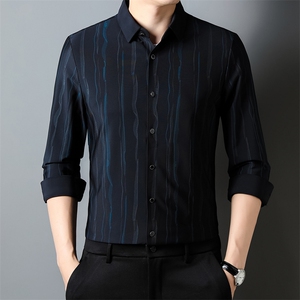 H60093钱塘2020-3秋装新款百搭时尚休闲简约中年男士长袖P83,粉红色的皮草外套搭配图片