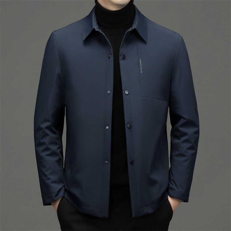CXY201钱塘2020-2冬季厚款保暖商务休闲翻领中年男士羽绒服P195,男装羽绒服,钱塘207-2