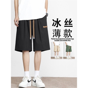 直筒宽松休闲短裤时尚皮标设计夏季运动短裤 DK513特批-1739图片