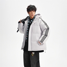 冬季潮流条纹五防立领加绒加厚棉衣情侣撞色棉服外套MY8899-p78，男装棉衣，星座610B-1