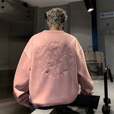 B359-YL9012特P50限价78美式万针刺绣重磅男女秋季炸街学生卫衣男，男装卫衣，电商B359