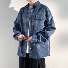 夹克男潮流翻领时尚春秋韩版帅气青年百搭外套男士衬衣WY7231-P72，男装夹克，星座1105-3
