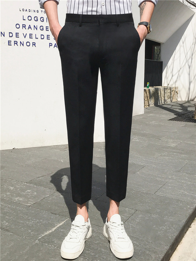 裤子男韩版潮流秋冬季新款九分小西裤男士修身垂感西装裤休闲长裤，男装西裤，星座505-2（原电商A260-1)
