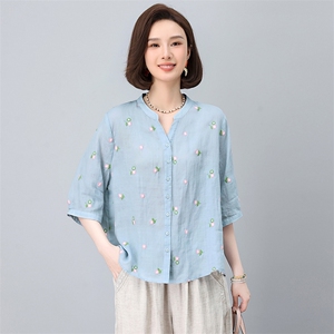 妈妈端庄大气夏装2025新款中老年女装短袖穿搭一整套洋气高贵图片