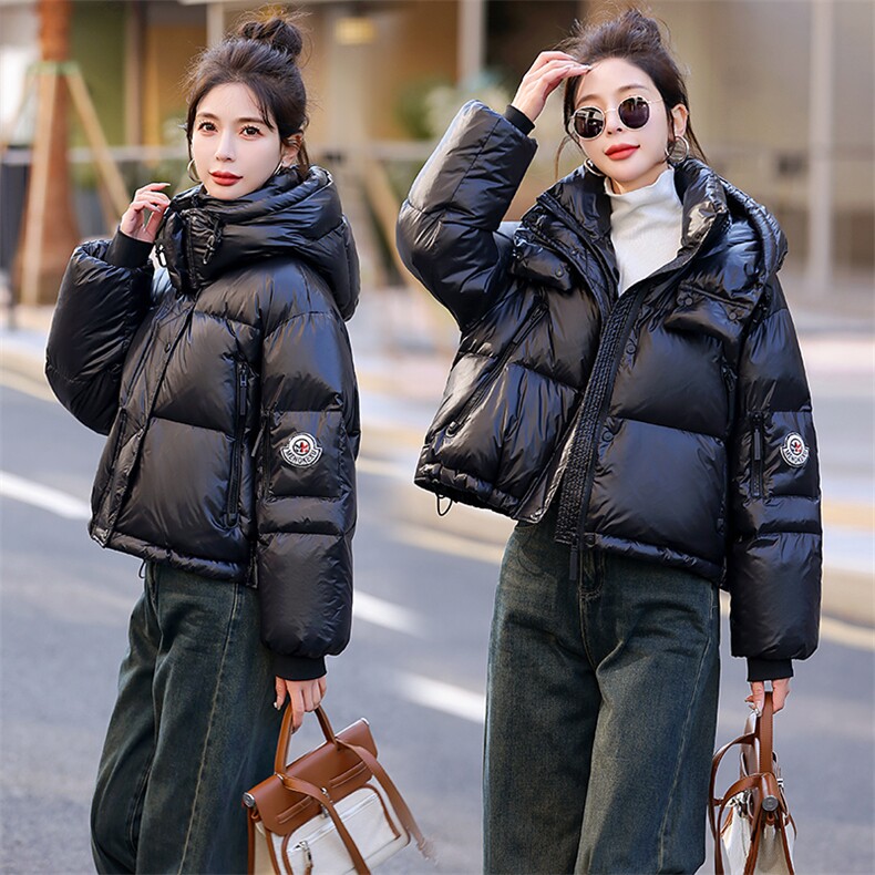 亮面羽绒服女短款冬季2026新款今年流行小个子90白鸭绒外套现货!,女装羽绒服,一安秀
