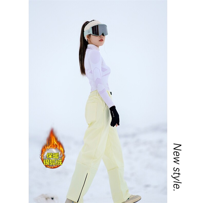 冬日穿搭潮流多巴胺滑雪裤男女同款加绒保暖登山裤K1002J加绒-P75,男装休闲裤,电商A001
