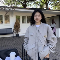 美式高街铁标设计感飞行服夹克外套男女棒球服上衣情侣装JK3316，男装夹克，星座516A