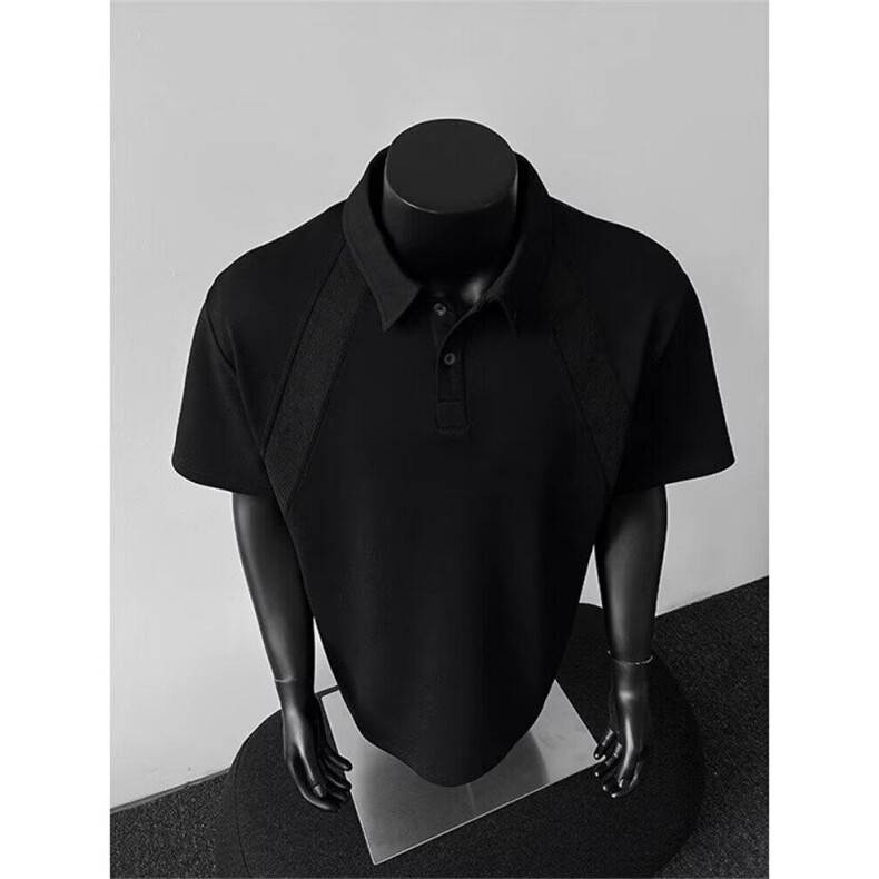 夏季正肩翻领polo短袖上衣男款潮流简约宽松百搭半袖t恤PL22P35,男装T恤,星座1013-1