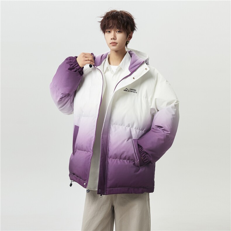 XZ-230-1MY701男模无影墙简约轻奢扎染渐变休闲连帽棉服P118控158,男装棉衣,星座230-1