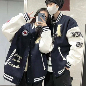 【有货】DM05-P58美式复古高街棒球服男女ins潮新款情侣外套夹克图片
