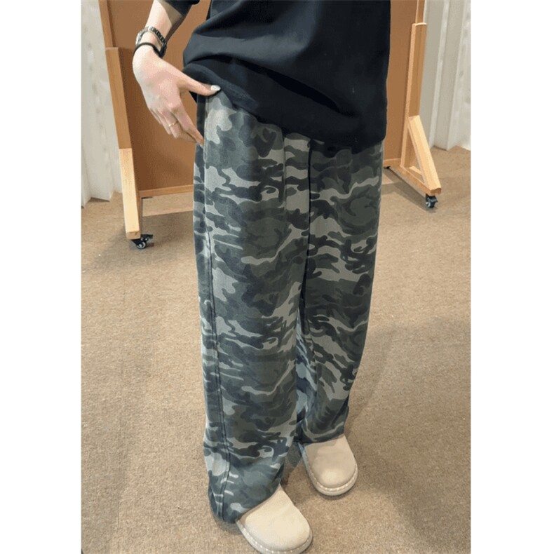 colyon日系复古不规则水洗针织迷彩裤慵懒风男休闲裤KZ580P38，男装休闲裤，星座417-3
