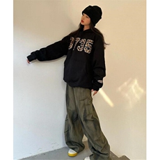 设计感宽松褶皱拼接做旧牛仔裤男潮牌休闲阔腿廓形弯刀裤NA284，男装牛仔裤，星座1116A（原606A-3）