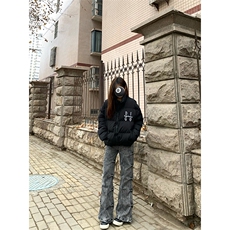 自家图，cleanfit褶皱牛仔裤男秋冬伞兵微喇裤子KZA51-P60，男装牛仔裤，星座1007（原301D）