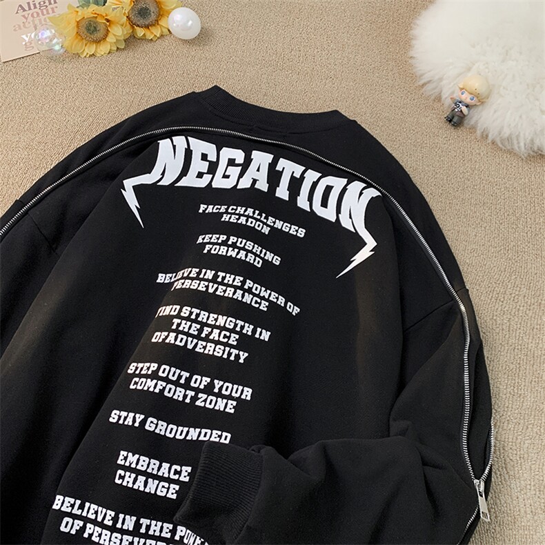 欧美潮牌印花拉链卫衣男女情侣款秋季外套2024新款秋装，女装短外套，电商C306-1