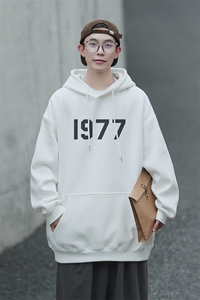 2024新款宽松1977印花连帽卫衣 Y103 常规版 P48 加绒版P65图片