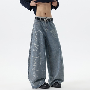 【现货】XZ1218 BKN1041 特价P52 美式复古字母印花弯刀牛仔裤，男装牛仔裤，星座1218（原611-3）