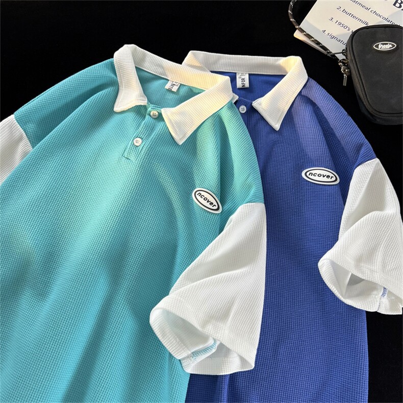 特P38控68华夫格POLO衫夏季中性风短袖T恤上衣PL221,男装Polo衫,电商B370