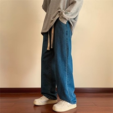 直筒牛仔裤男春季宽松休闲裤子美式复古水洗vibe阔腿裤K80188-p43，男装牛仔裤，星座1008