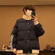 防水防污！抖音立领条纹面包服棉衣加厚保暖1611B-M99-P90，男装棉衣，星座1611B