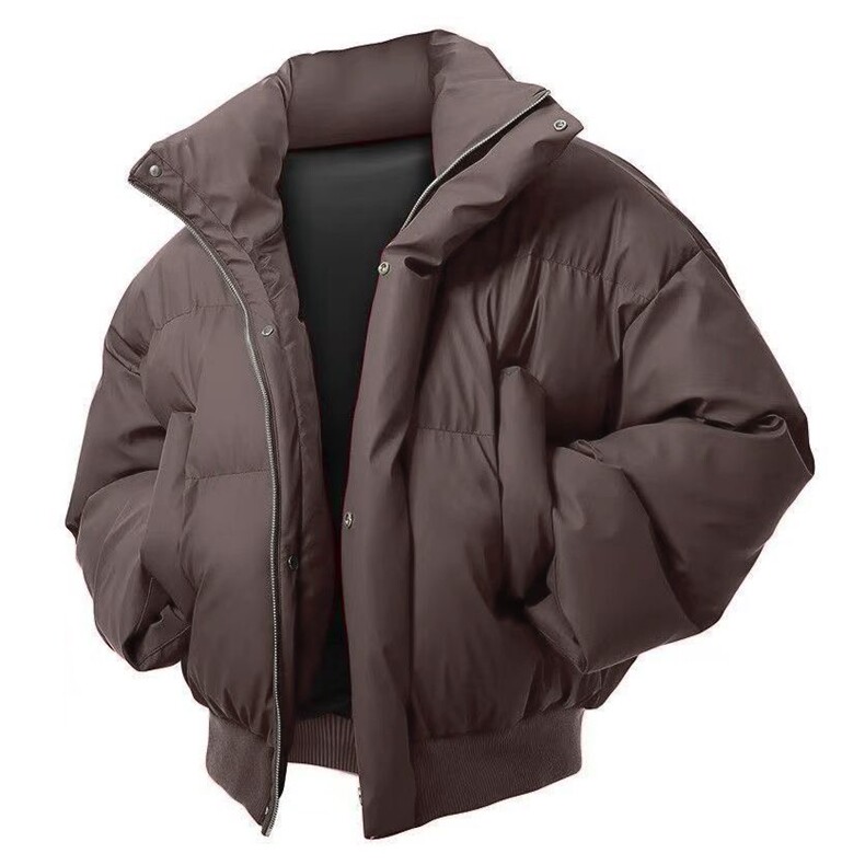 网图PU棉衣加厚保暖宽松立领外套休闲潮流棉服310A-MY008-P70，男装棉衣，四季星座310A