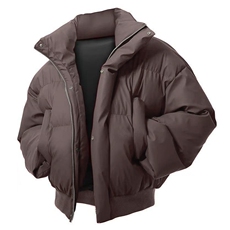 网图PU棉衣加厚保暖宽松立领外套休闲潮流棉服310A-MY008-P70，男装棉衣，四季星座310A