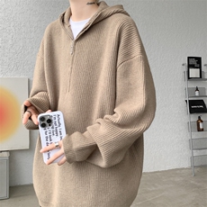 8XL-M毛衣男特大码宽松潮牌慵懒风痞帅连帽套头针织衫MY1509/P75，男装针织衫/毛衣，电商B238