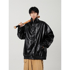 B225-W8634-P126-X158----50TC50PU--双面钢印纯色皮衣棉服，男装皮衣，电商B225