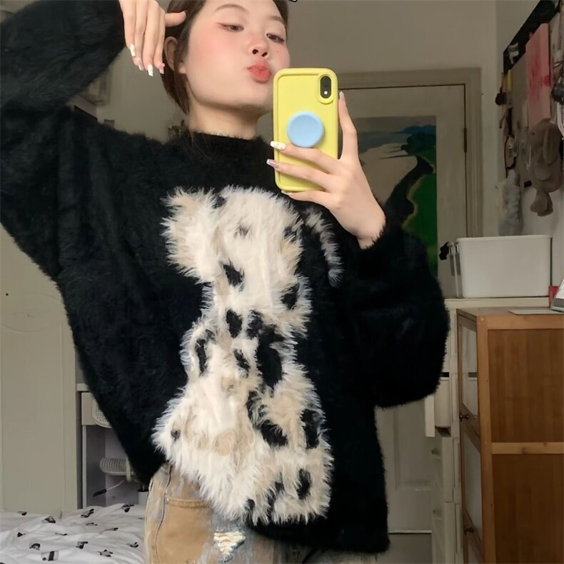 貂绒毛衣男女冬季软糯慵懒马海毛中长款针织衫上衣潮MY9197,男装针织衫/毛衣,星座208-5