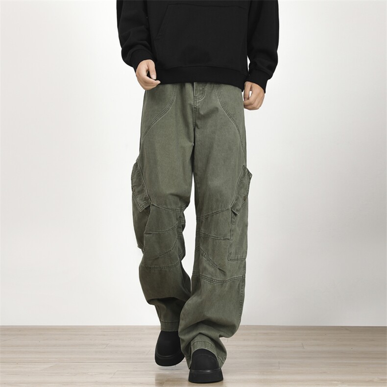 2026年新款港风日系复古洗水面料牛仔工装裤男长裤insZK3854-P68，男装工装外套，星座313A(原308A-2)