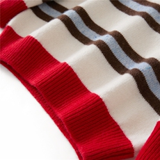 2025年新款百搭条纹撞色长袖圆领羊绒衫，童装儿童羊绒衫，轩曦羊绒