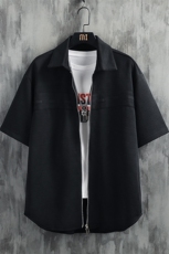 7XL-M挂拍短袖衬衫男2023夏季新款潮牌胖子开衫肌理感上衣加大码，男装衬衫，钱塘717(原712)