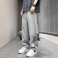 直播数据款春季新款撞色侧条纹伞兵裤宽松直筒休闲裤K503-P32，男装休闲裤，星座914-3