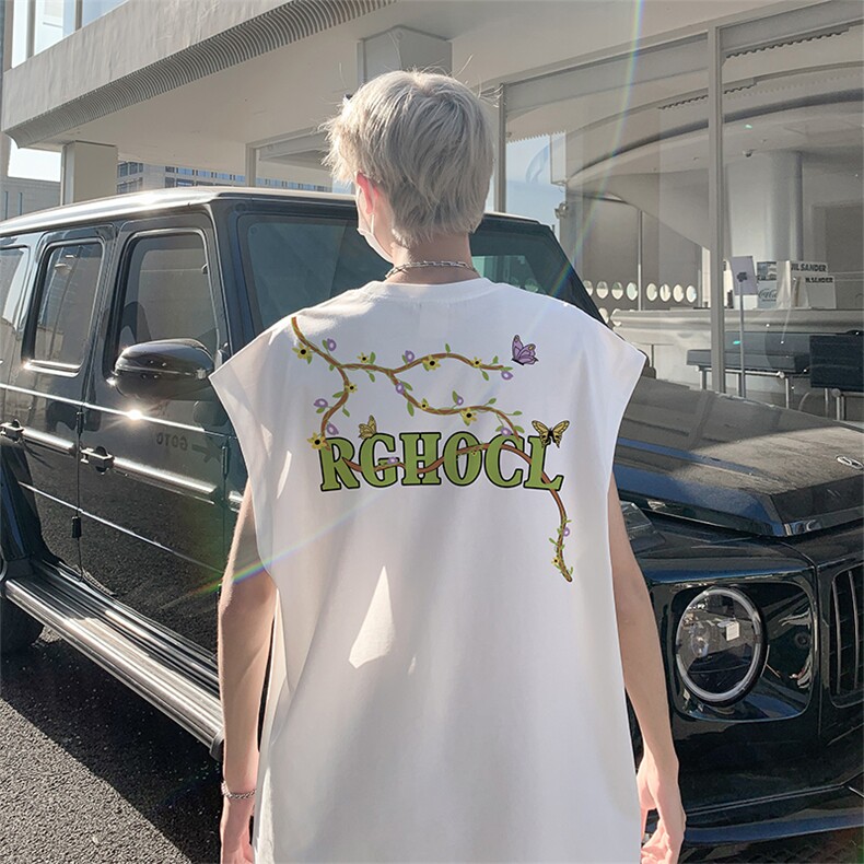 小恶魔美式嘻哈潮牌直播抖音纯棉250克无袖背心T恤T2522P25控39，男装背心/马甲，电商C408-1(原B339-1)