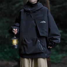 A935-P60美式户外登山服连帽冲锋衣春季机能风斜链接夹克外套男，男装夹克，星座512-6