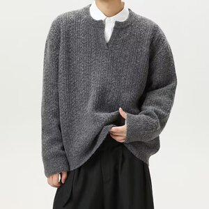 W10788-P58 网图现货 美式v领cleanfit毛衣高级感简约休闲针织衫图片