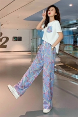 2020年夏季时尚个性简约T恤印花阔腿裤套装/套裙，女装套装/套裙，曼娅璐
