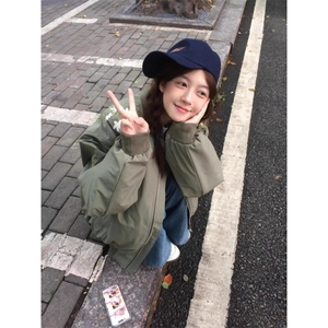 冬季加厚美式覆古花卉刺绣飞行员夹克棉服男女潮牌棒球领棉衣外套图片