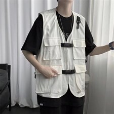 工装马甲背心男口袋港风潮流2023夏季新款ins外套W2003-P35，男装背心/马甲，星座412-2