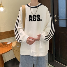 美式三杠条纹复圆领卫衣秋冬男女宽松长袖SW2475-P45控6850棉，男装卫衣，电商B370