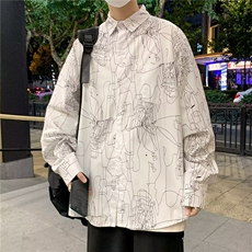 秋季时尚印花男士长袖衬衫日系个性设计外套GC02P32，男装衬衫，星座1116-2