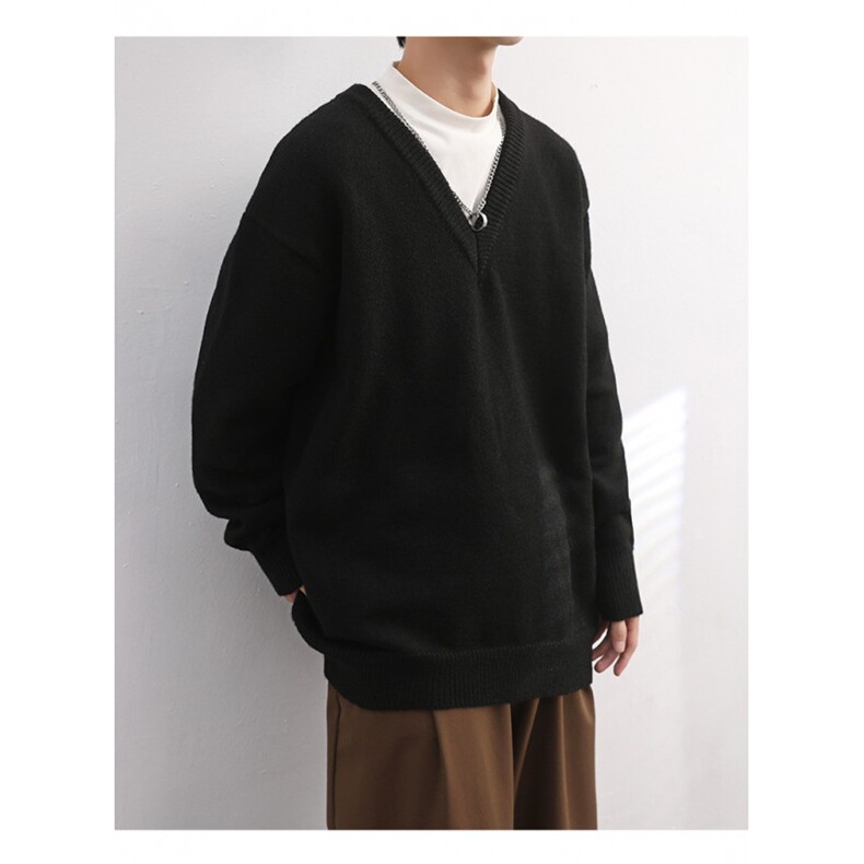 Cleanfit韩系V领毛衣潮男秋冬新款宽松百搭2309-P48,男装针织衫/毛衣,星座1109-3
