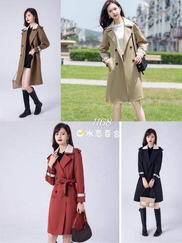 时尚风衣，女装风衣，水恋百合