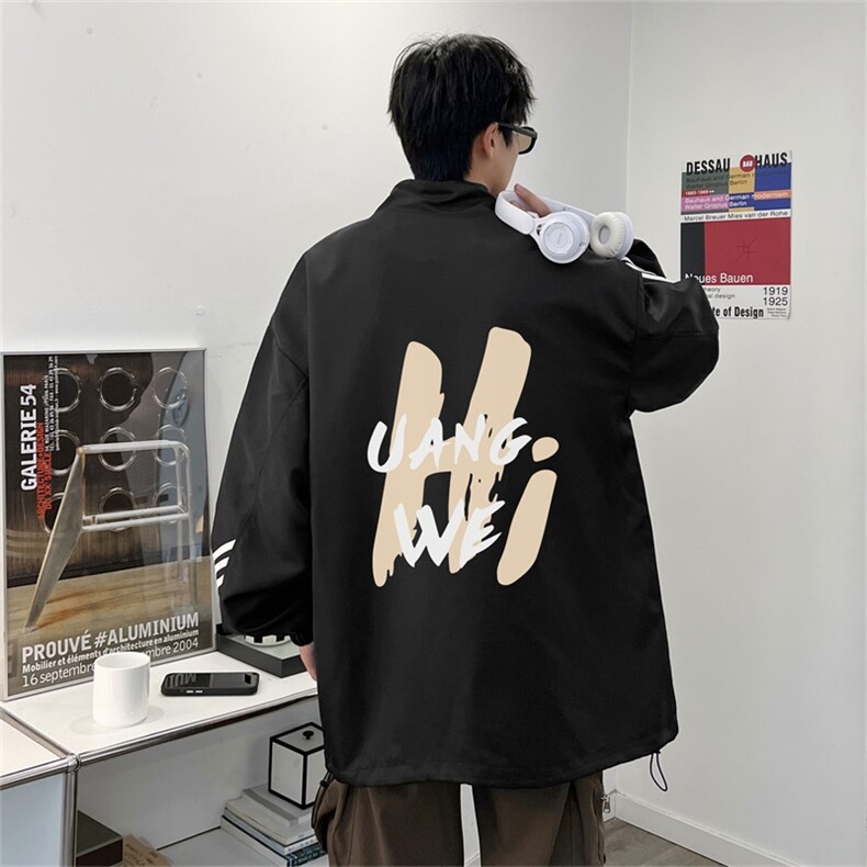 电商DSA028-JKHV1082P60100聚酯新款港风条纹工装夹克男控88,男装夹克,电商A028