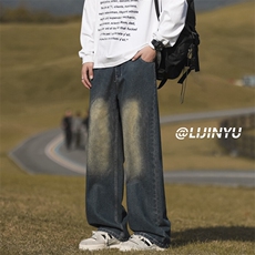 潮流加绒运动裤新款宽松直筒阔腿裤子潮牌裤K870特批40加绒特批50，男装休闲裤，星座718-1
