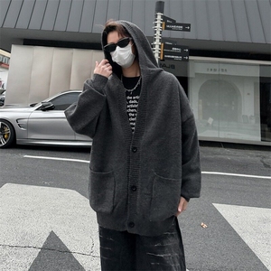 针织开始男士韩版潮流帅气百搭文艺连帽2025春季ins毛衣MZ783-P64图片