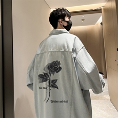 牛仔夹克男大码牛仔外套男茄克NJ77279-P60加绒款-P75，男装夹克，电商A040
