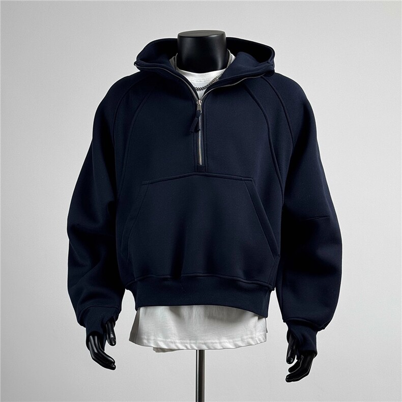 立体裁片解构开秋卫衣男款美式高街半拉炼款连帽衫外套WB499-P65，女装短外套，星座412-3