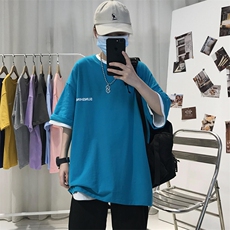 XZ115A-T06200克纯棉男女字母印花大码S-5XL10色T恤衫圆领半袖，男装T恤，星座115A-3